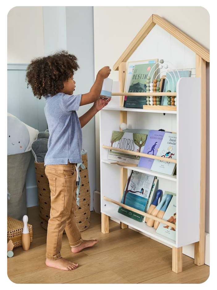 Kinder Bücherregal STRANDHAUS - weiß